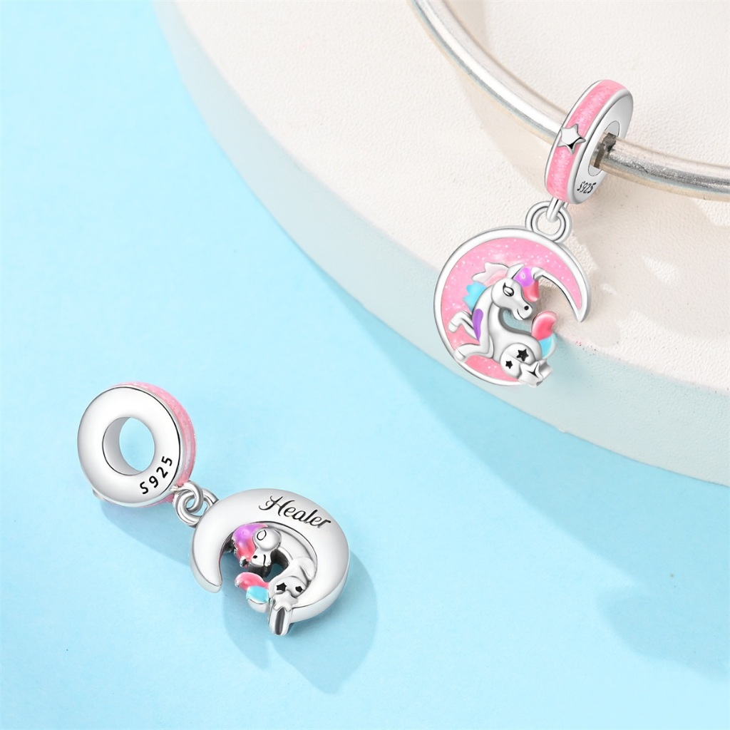 Novo produto jóias charme 925 prata pequeno Animal pingente senhoras moda DIY pulseira presente de aniversário senhoras