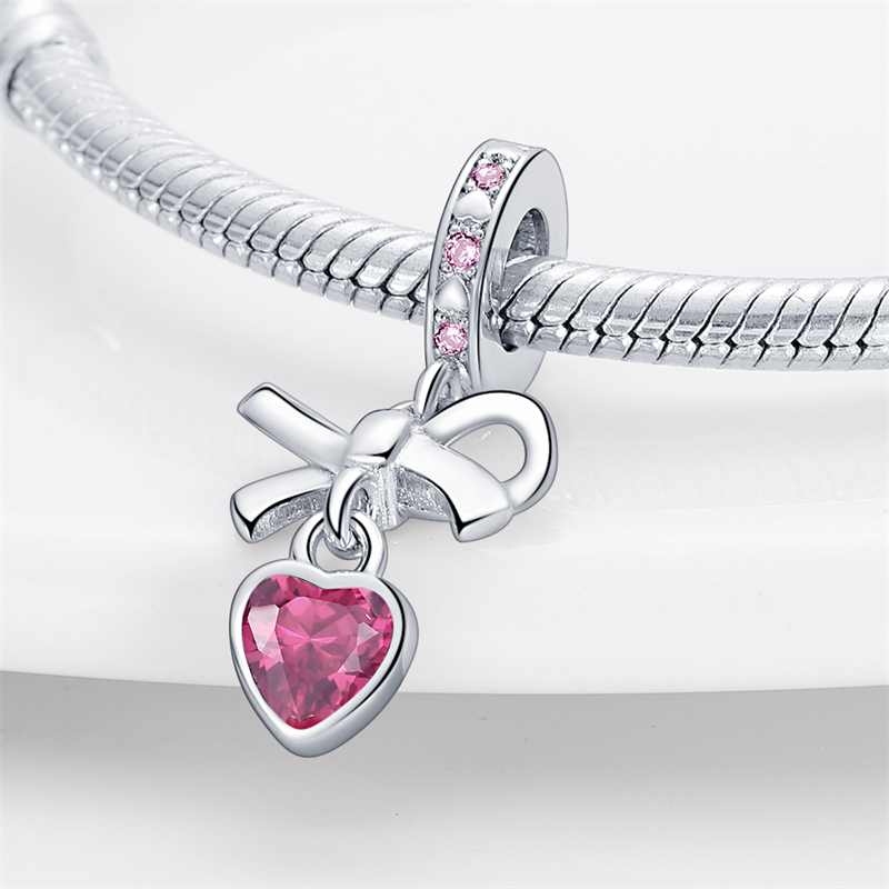 Novo produto jóias charme 925 prata arco pingente senhoras moda DIY pulseira frisado presente de aniversário