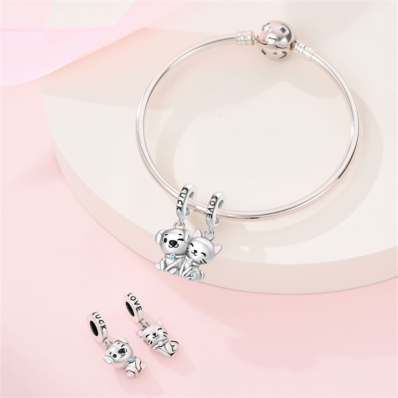 Novo produto jóias charme 925 prata pingente magnético senhoras moda DIY pulseira frisado presente de aniversário