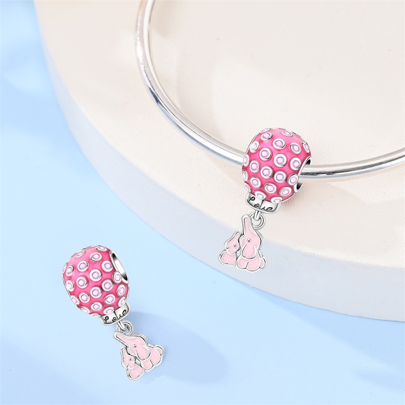 Novo produto jóias charme 925 prata balão pingente senhoras moda DIY pulseira frisado presente de aniversário