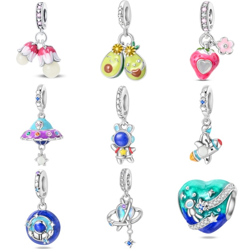 Novo produto charme S925 pulseira de prata esterlina frisada luminosa DIY acessórios pulseira jóias presente