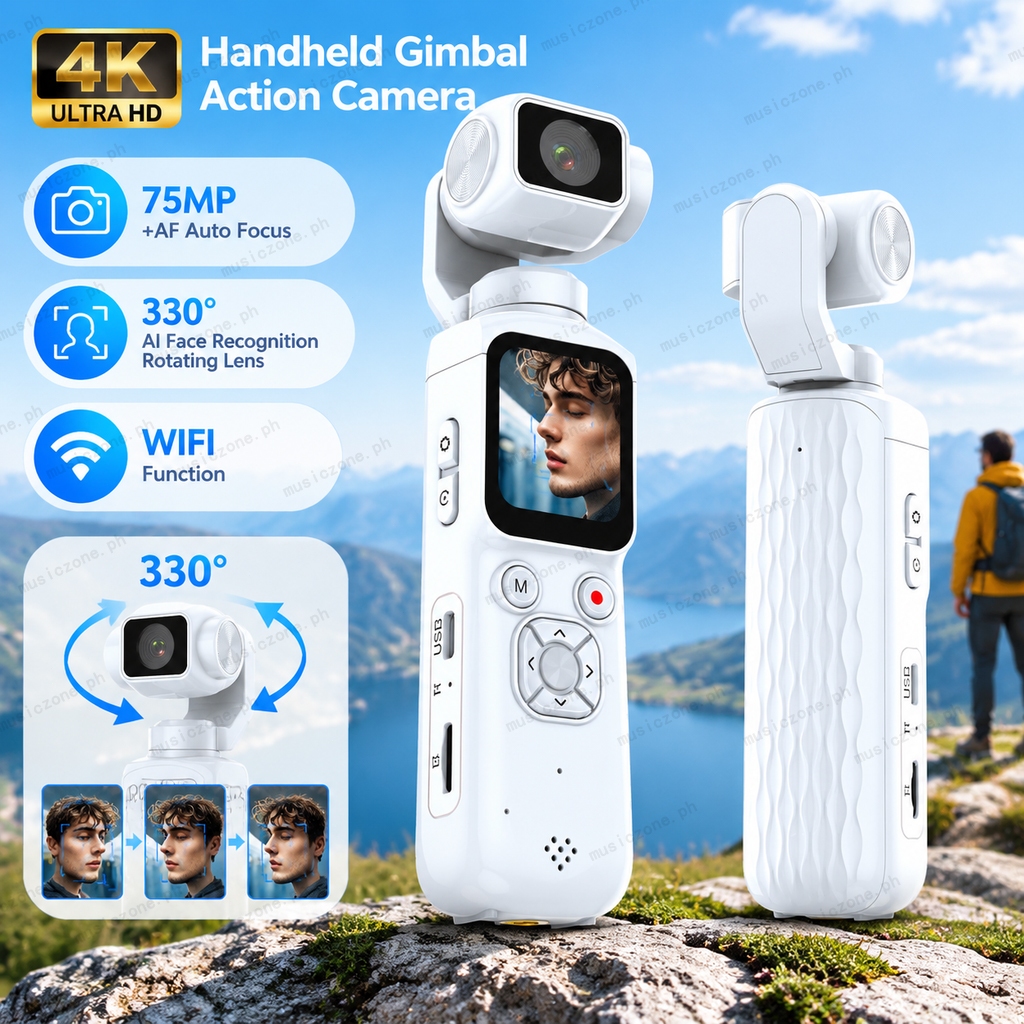 Câmera Gimbal Portátil 4K 30FPS WiFi Ação Cam 75MP AF Foco Automático 1.72 Polegada Tela De Toque Bolso Vlog Para Criado
