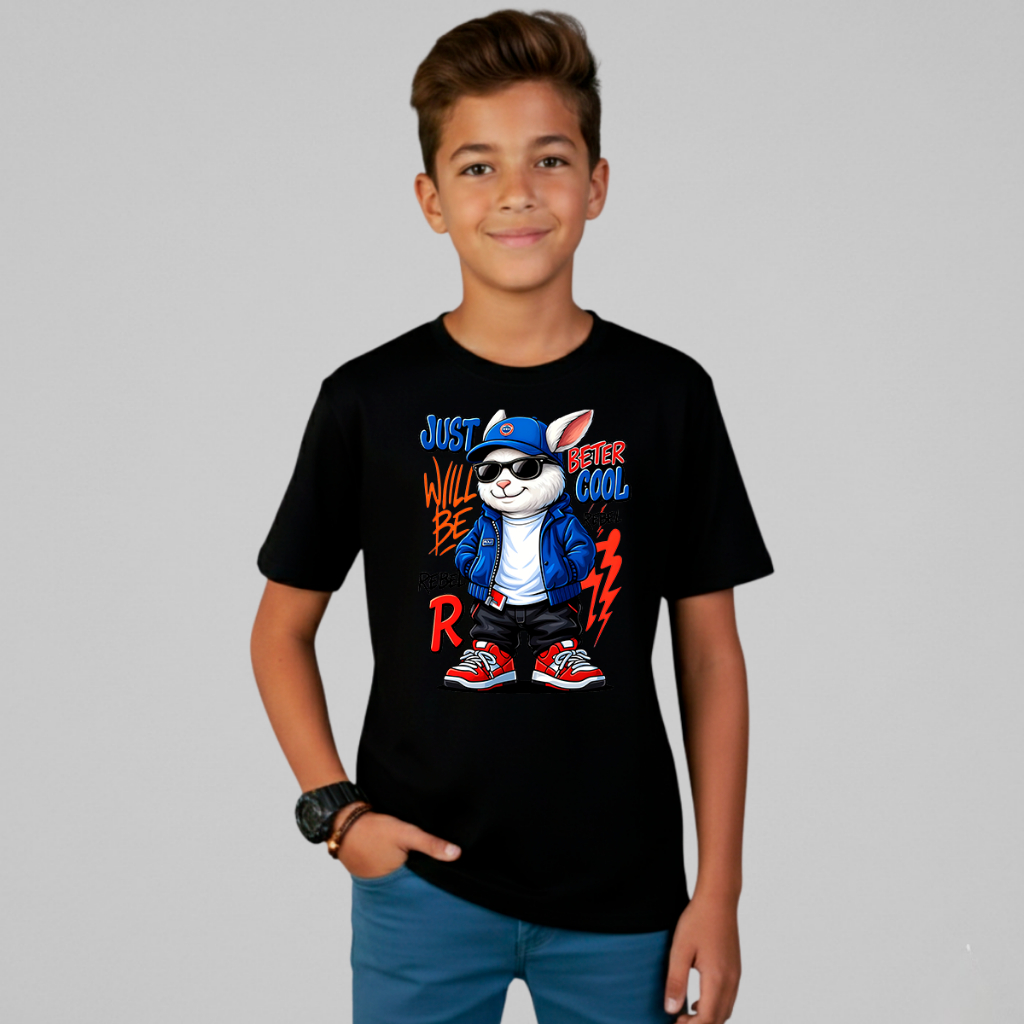 Camiseta Infantil Coelho Bunny Streetwear Rolistore