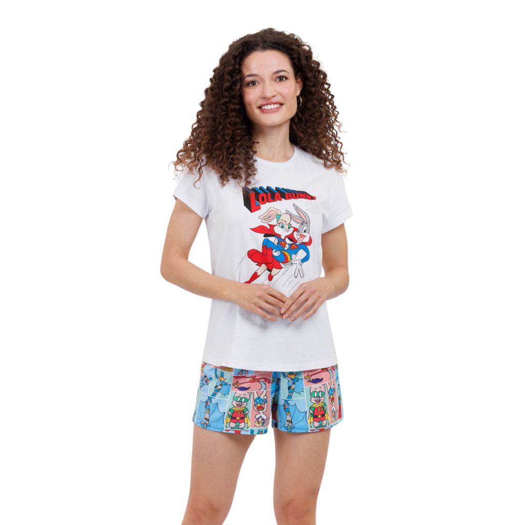 Pijama Lola Bunny Manga Curta e Short Feminino - Veggi