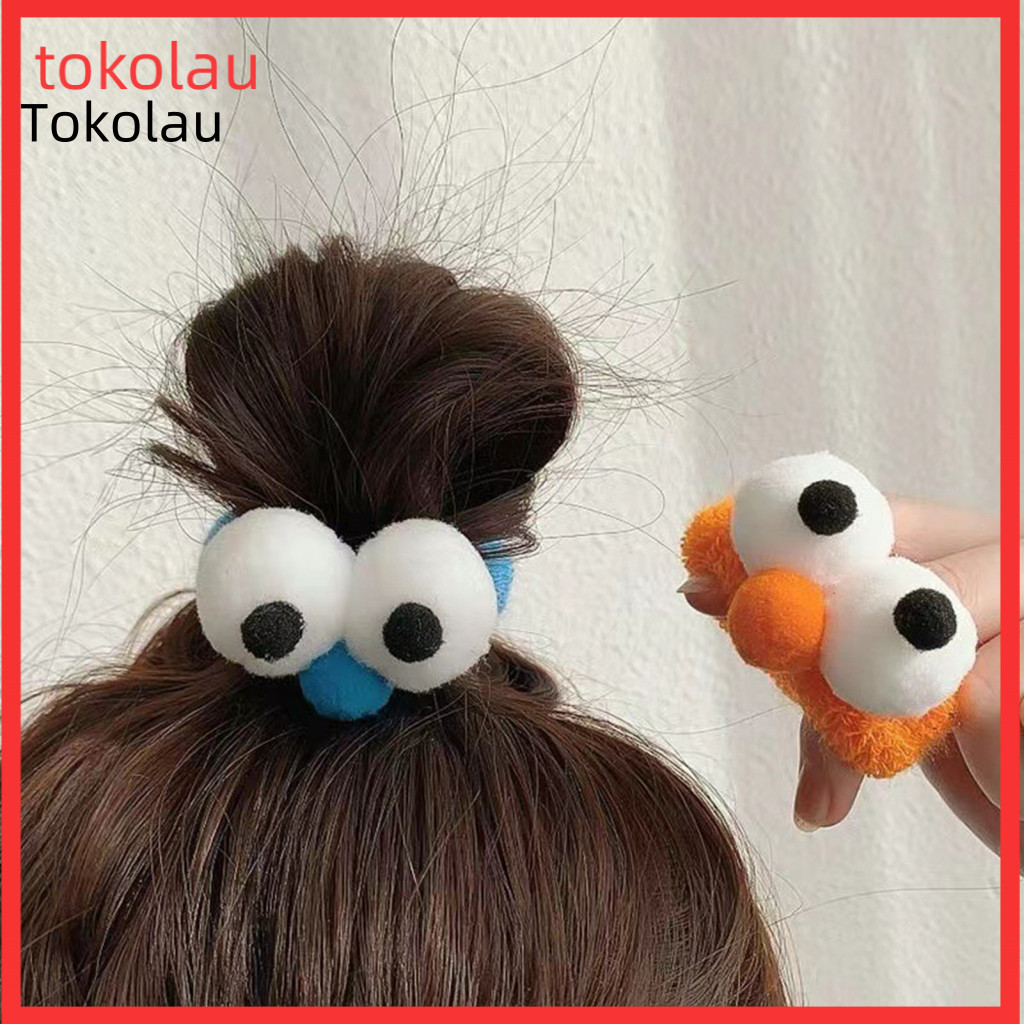 Non-damaging Hair Accessories High Elastic Ropes 5/10 Pcs Cartoon Big Eyes Ties for Kids Colorful Double Ball Bands Cute