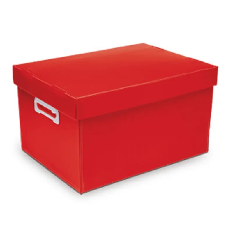 Caixa Box Organizadora Plástica 2 Pequena (18ax25lx33c) Fosca Vermelha (7kg/15l)  | Escritório | Casa | Arquivos