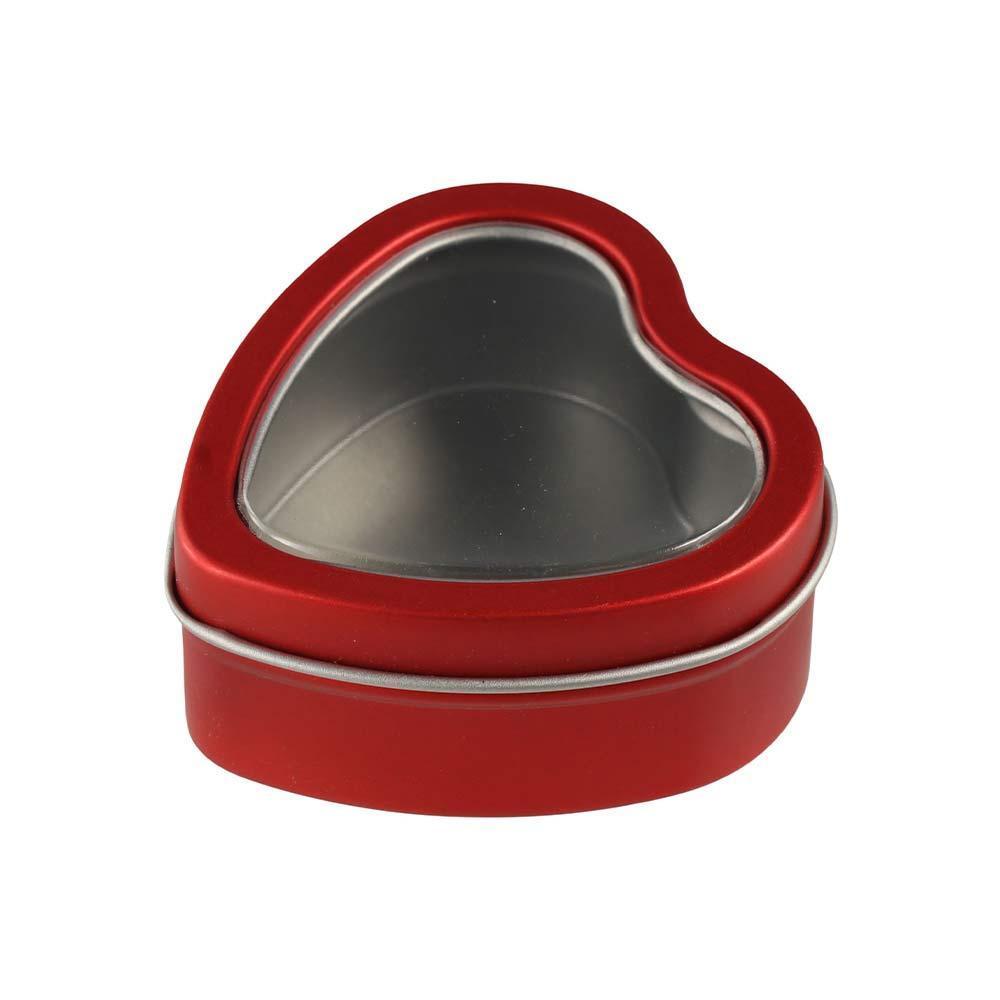 Latas Em Formato De Coração , Caixa De Metal Folha De Flandres Prateada/Vermelha/Rosa , Mini Recipientes Pequenos Vazios