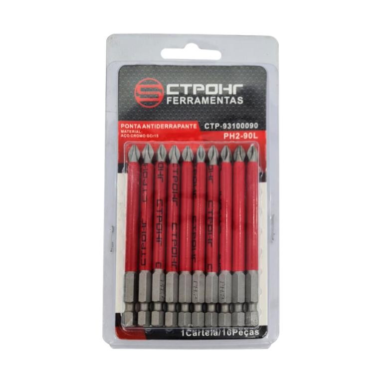 PONTEIRA BITS PHILLIPS CTP N2 X  90MM (KIT C/ 10 PÇS)