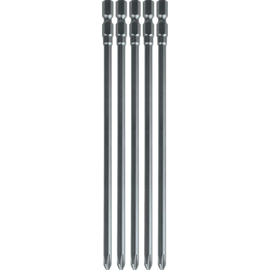 Pacote c/ 5 Pcs Bits Phillips 162mm PH2 Longo Makita B-10481
