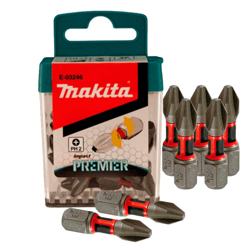 Pote C/ 15 Pecas Bits Phillips de Torcao 25mm PH2 Premier Makita E-03246