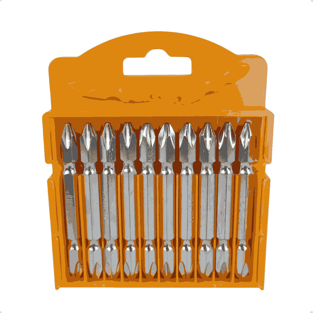 Bits Phillips Ponteira Dupla Ph2-65mm Aço V5 Imantada 10pc