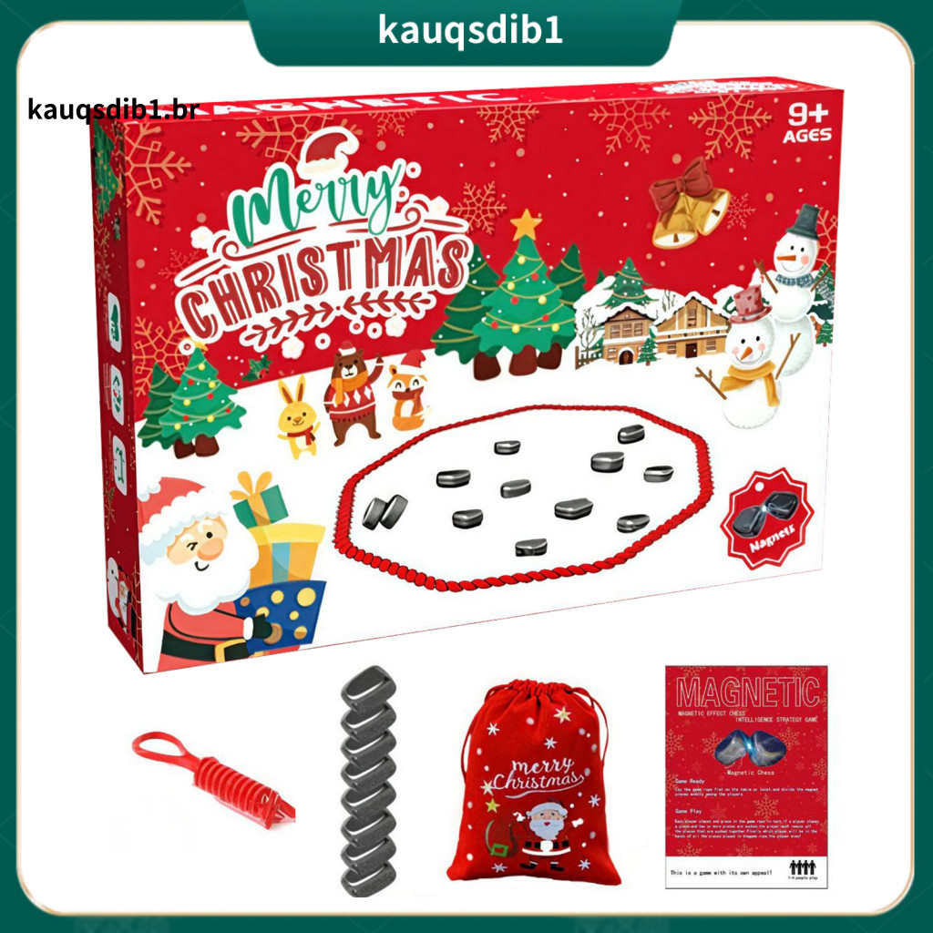 Kids Chess Game Merry Christmas Magnetic Educational Strategy Board for Adults Family Interactive Logic Thinking Trainin