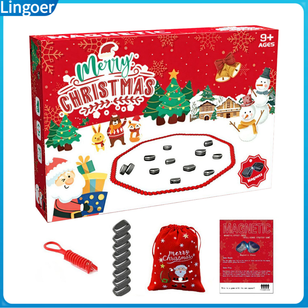 Merry Christmas Magnetic Chess Game Educational Strategy Board for Kids Adults Family Interactive Logic Thinking Trainin