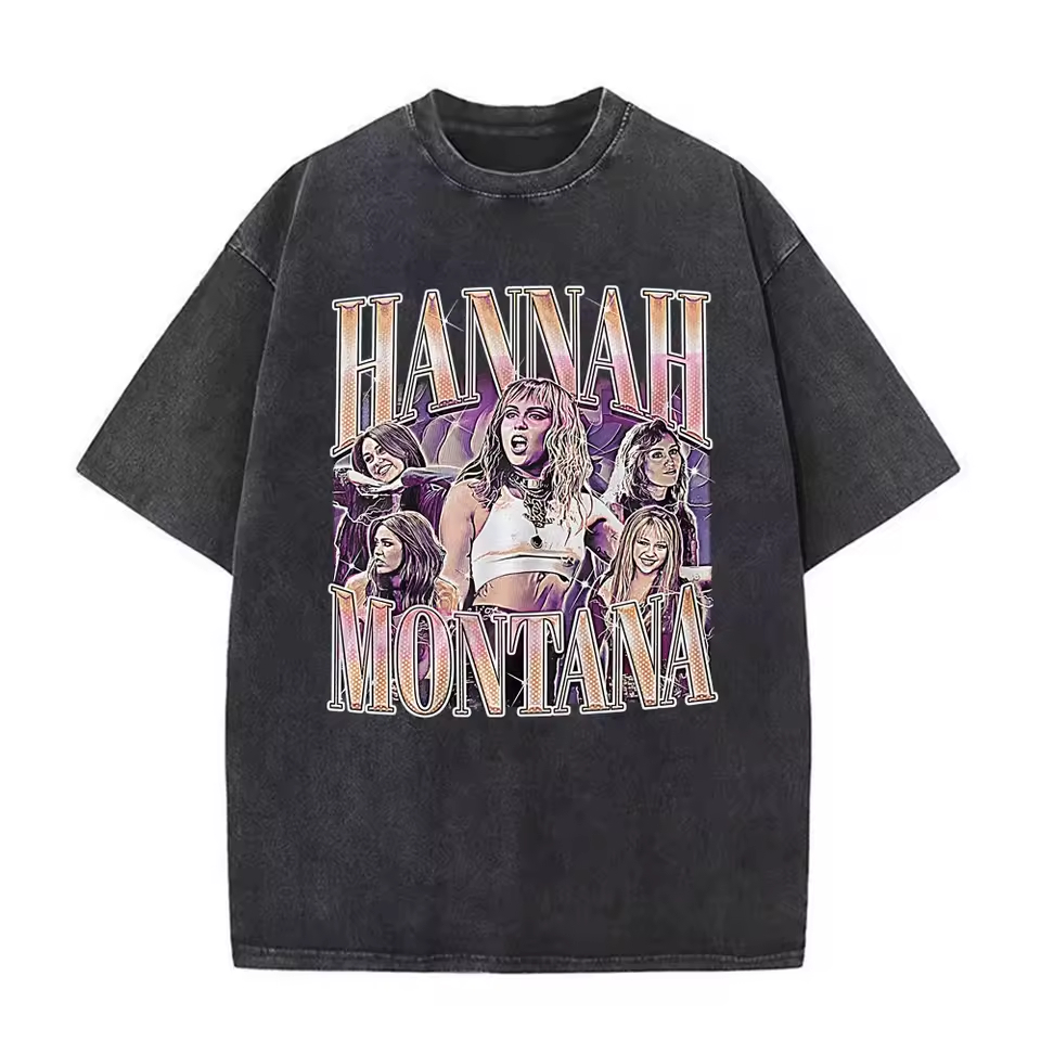 Camiseta Estonada Vintage Retro Hannah Montana Miley Cyrus Estrela da Serie AniversArio 20 anos