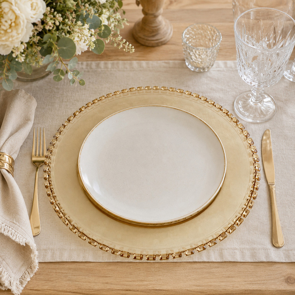 1 Prato de Cristal Âmbar 32cm para Servir Doces Frutas e Sobremesas