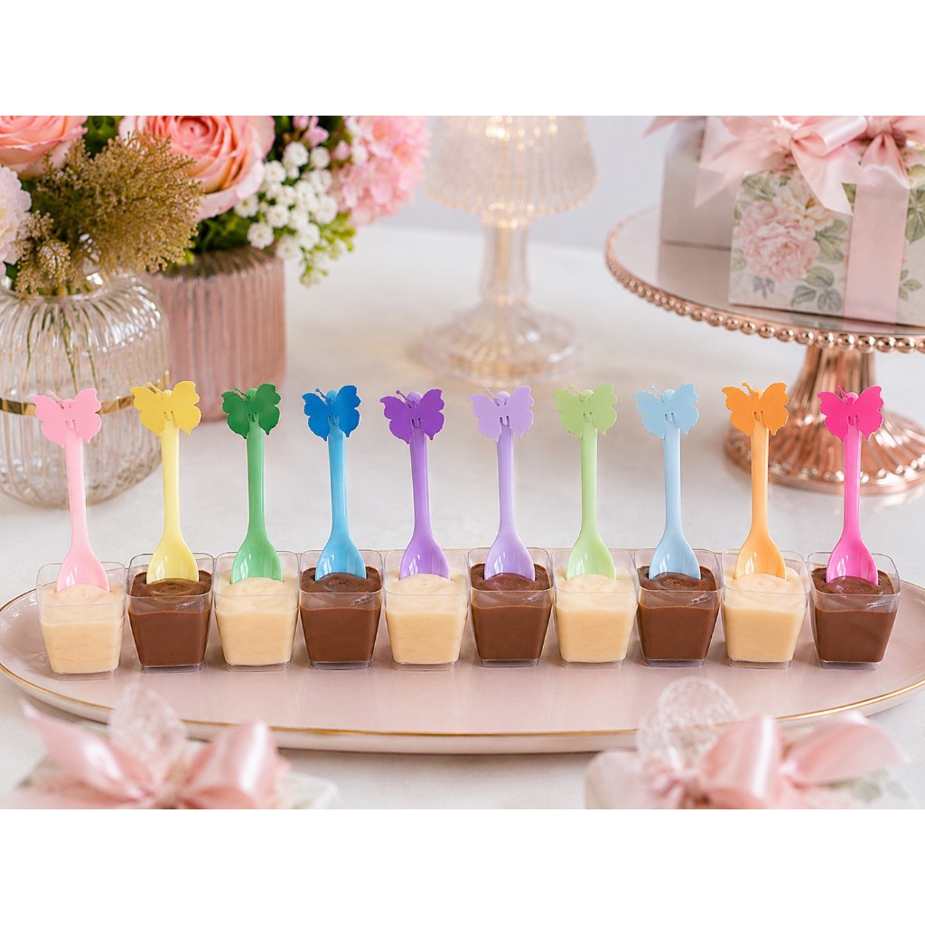 100 Mini Borboletas 2cm para Decoração de Doce de Colher