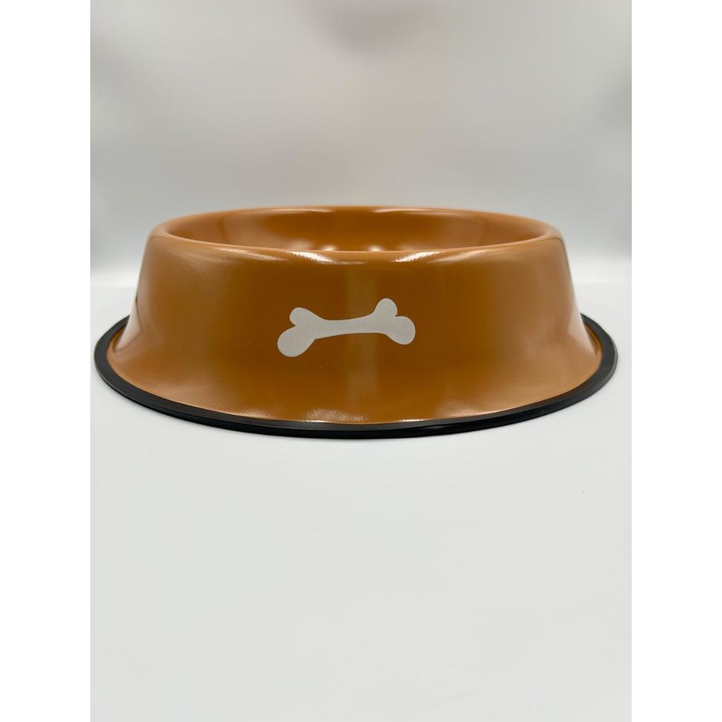 Comedouro/Bebedouro para Pet Cão ou Gato | Marrom | 34cm | Capacidade: 1L