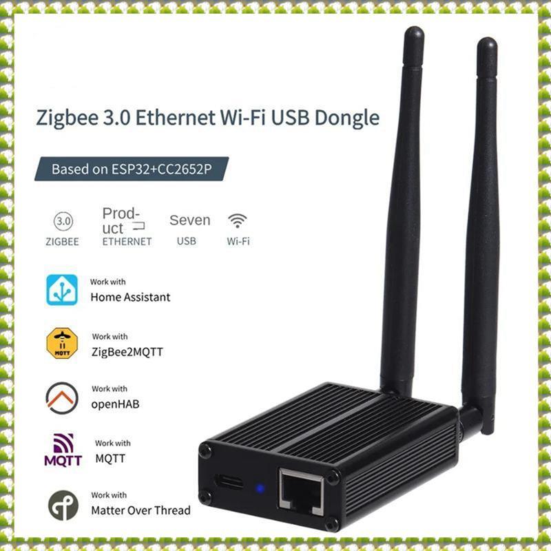 (Oflw) Zigbee3.0/Zigbee/Thread Compatível ETH-52P Dongle USB Para WiFi Gateway Coordenador MQTT Home Assistant ZHA Opent