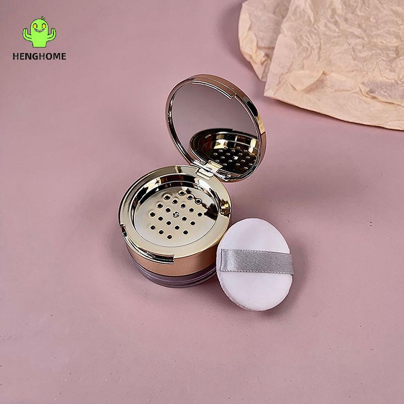 HENGHOME 6g Ouro Portátil Farinha Cosmética Caixa De Plástico Vazio Pote De Solta Com Peneira Viagem Maquiagem Jar Recip