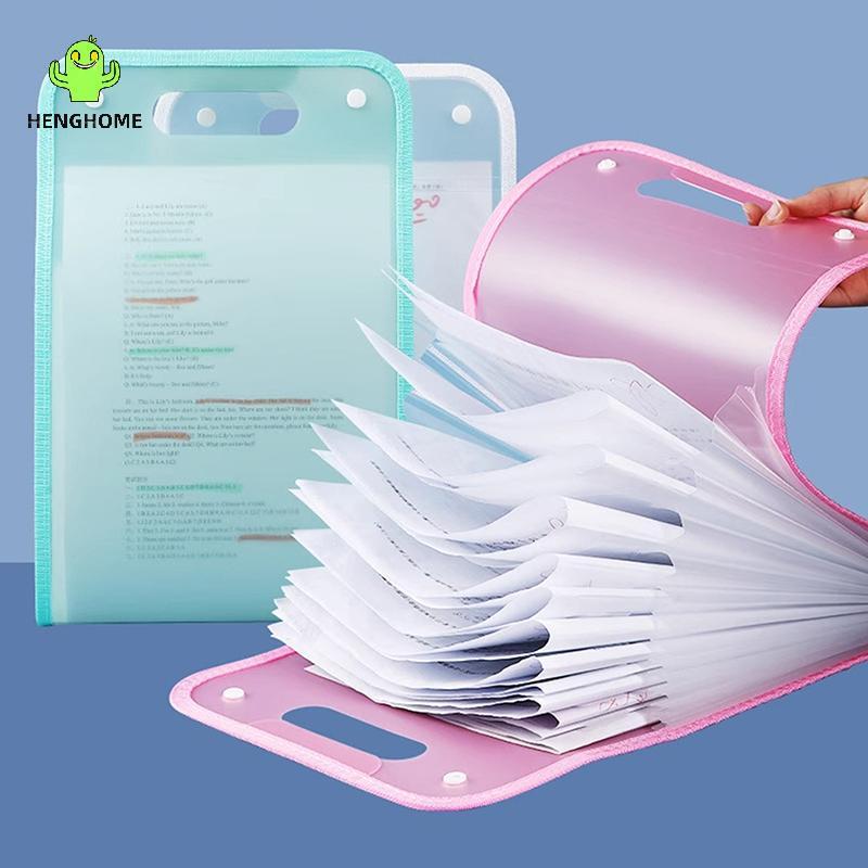 HENGHOME 13 Pastas De Arquivo Poeta Portátil A4 Letra Tamanho Macaron Cor Accordian Organizador De Documentos Sala De Au