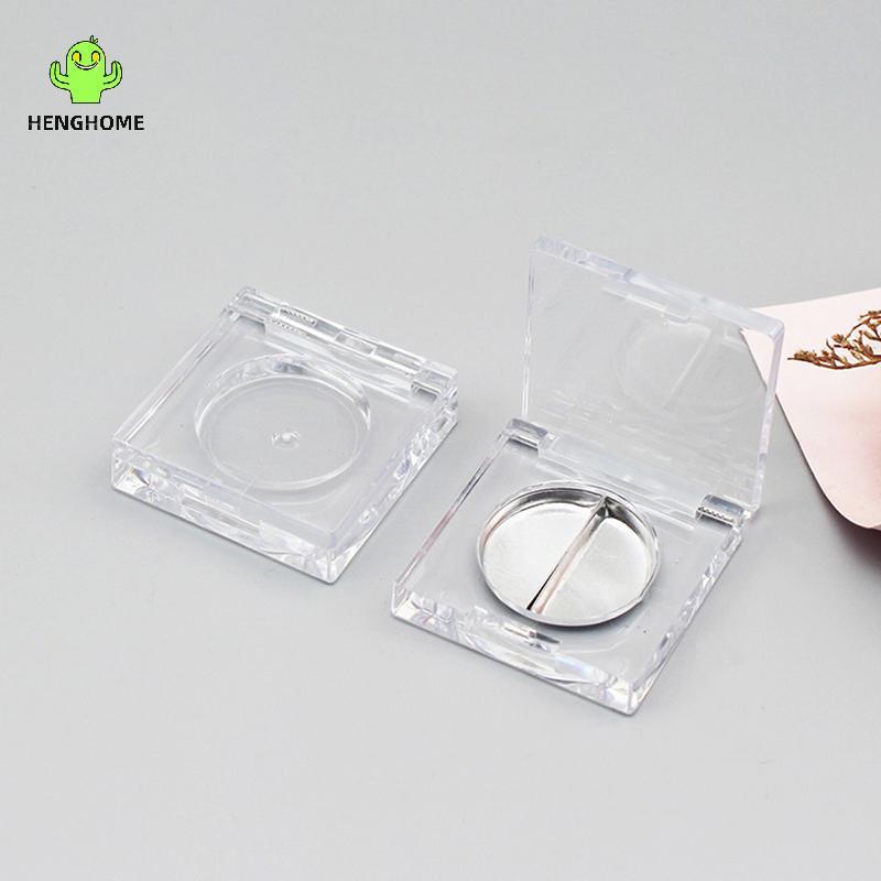 HENGHOME Mini Estojo Quadrado Para Sombra Em Pó Com Tampa Transparente E Placa De Alumínio Plástico DIY Blush Recipiente