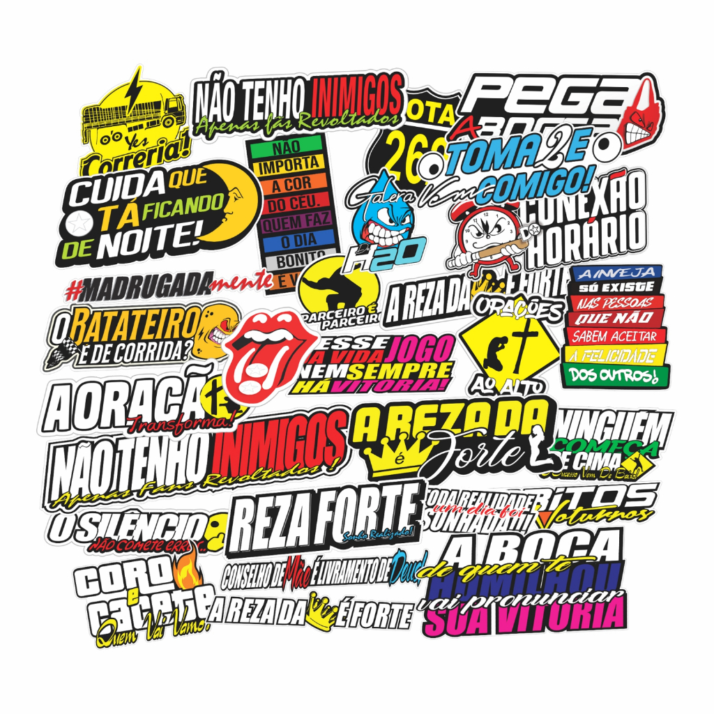 Kit 6 Super Cartelas De Adesivos Carro Moto Caminhão Bike 01