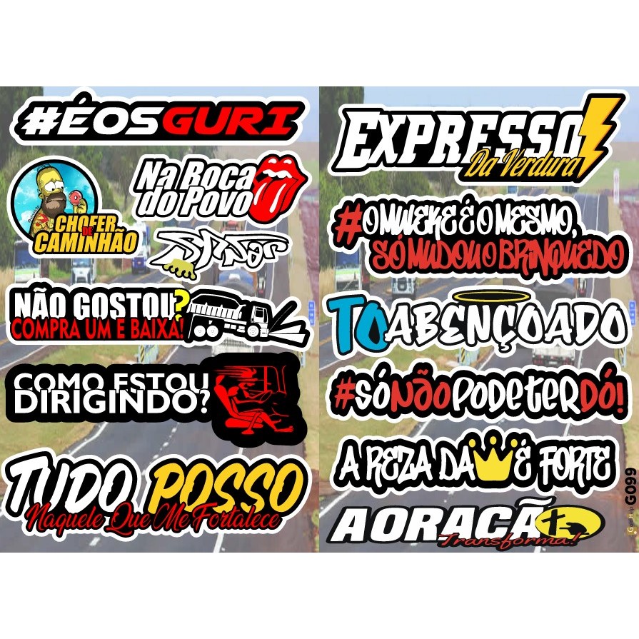 1 Super Cartela de Adesivos: Moto - Bicicleta - Caderno - Caminhão - carro - Modelo G099
