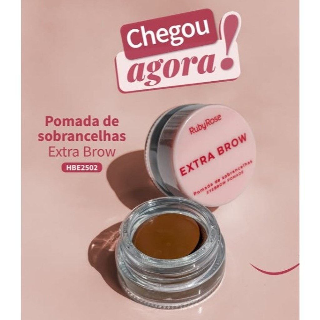 Pomada para Sobrancelhas Extra Brown Proporciona uma Aplicação Cremosa e Macia de Fácil Aplicação- Ruby Rose contém 5,3g