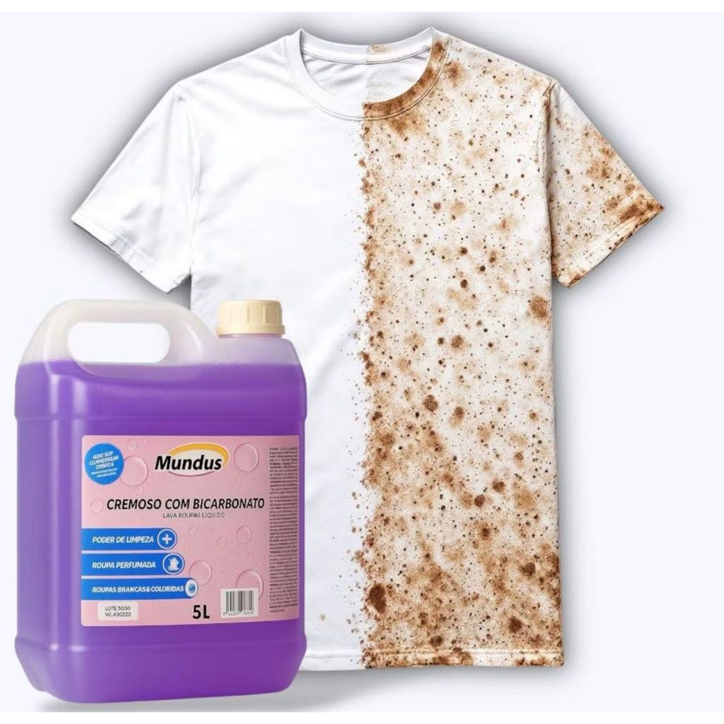Sabão Liquido 5L Mundus Roupas Perfumadas Macias E Limpinhas Economia Certa Pro Lar Sabão Cremoso De Galão Eficiente