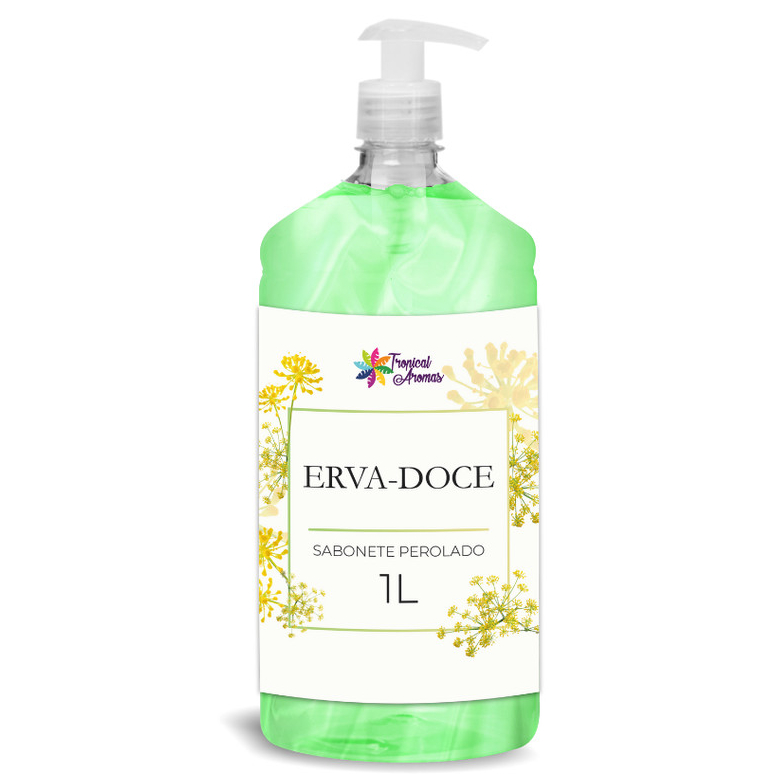 Sabonete Perolado Perfumado Cremoso Erva Doce Pele Macia 1L Tropical Aromas