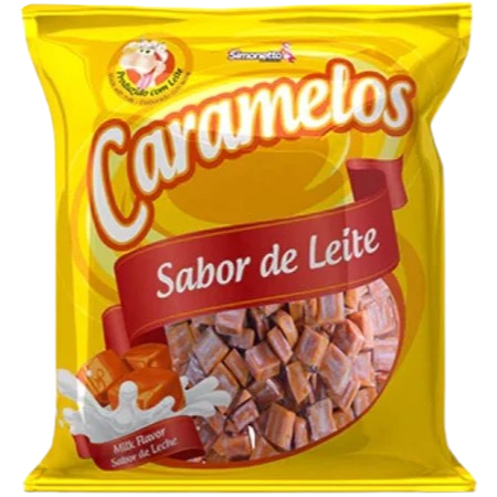 Bala de Leite Caramelo Simo 500g | Sabor Cremoso |Textura super macia e sabor tradicional de leite.