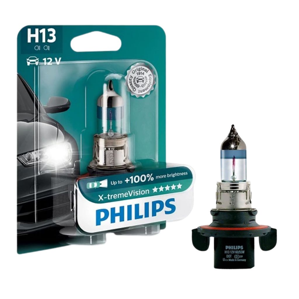 LAMPADA HALÓGENA PHILIPS X-TREME VISION FAROL ALTO BAIXO H13 12V 60/55W