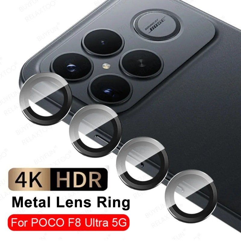Para Xiaomi Poco M8Pro F8Ultra F8Pro Câmera Anel De Vidro Temperado Capa Filme M8 F8 Ultra Pro C85 4G Liga De Alumínio T