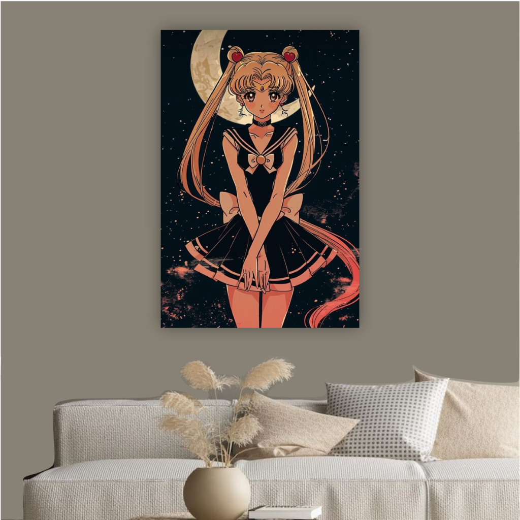 Quadro decorativo sailor moon fofo kawaii otaku otome decoração para sala quarto anime japones