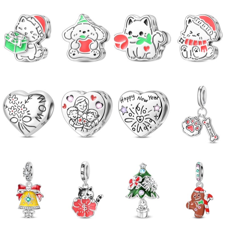 Novo produto charme S925 pulseira de prata esterlina contas bonito garra pingente adequado para pulseira DIY jóias fazen