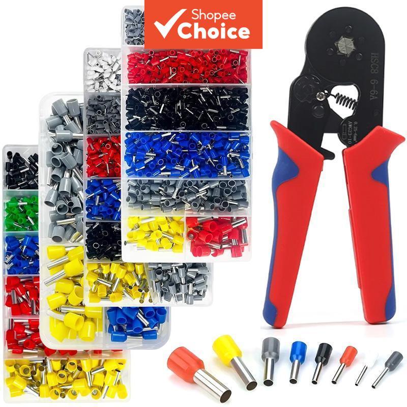 Um Conjunto 200-1900 Pces Variedade Virola Fio Cobre Friso Terminal Kit , Terminais Isolados Da Extremidade Do Pino Cabo