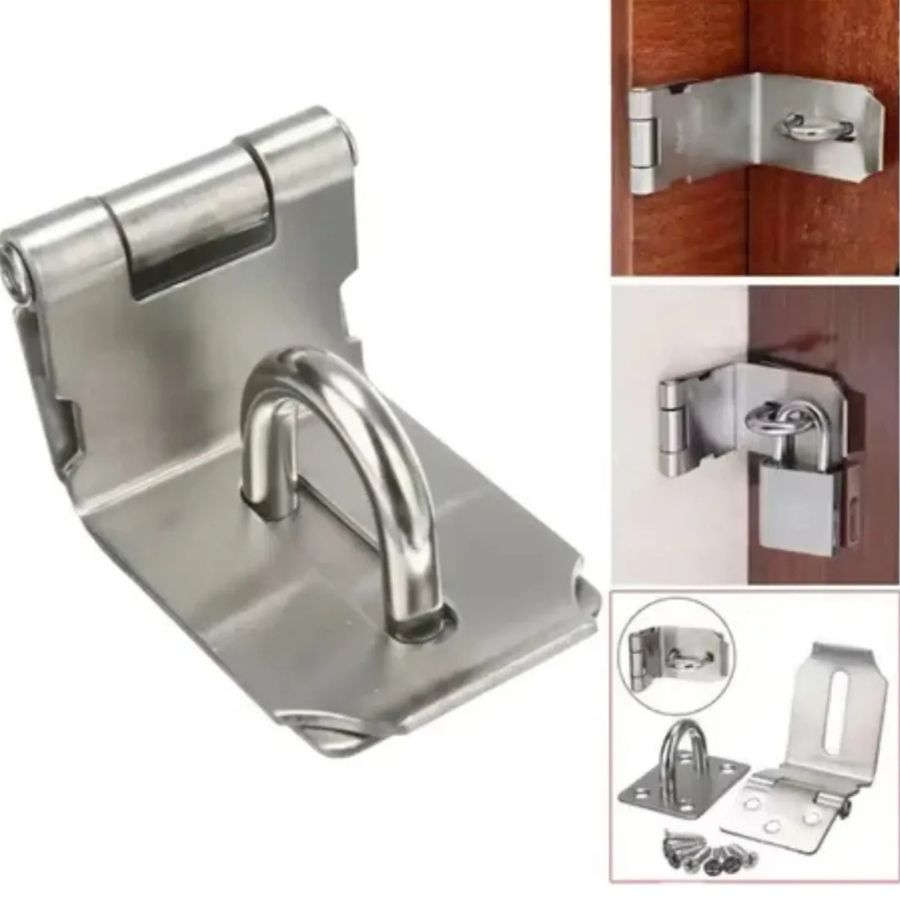 Trinco Para Porta Cadeado 90° Em Aço Inox Fecho Anti Roubo