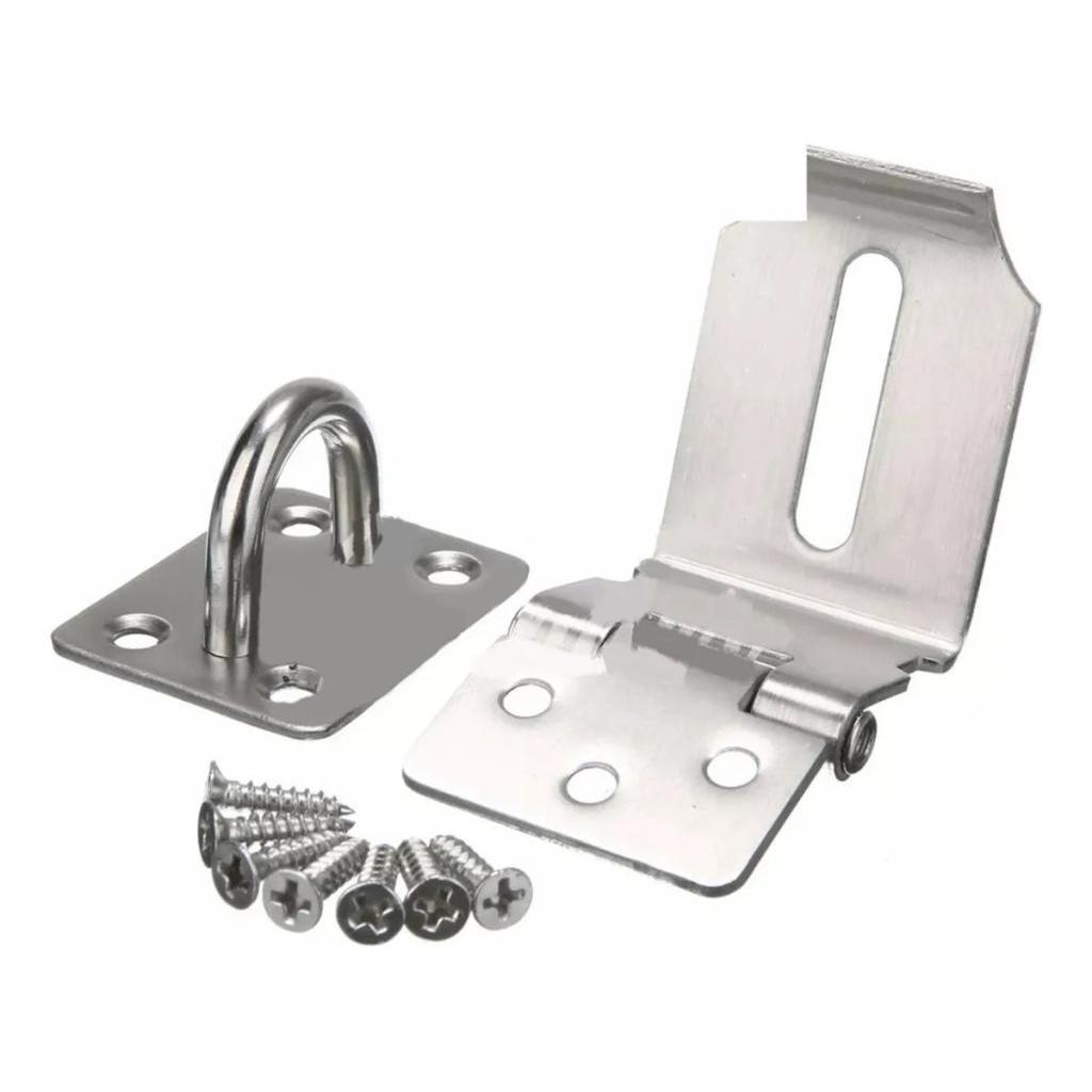 Trinco Para Porta Em Aço Inox Cadeado 90° Anti Roubo