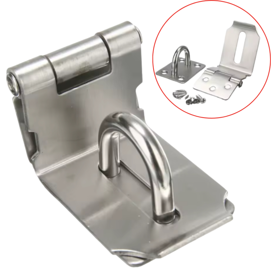 Trinco Para Porta Em Aço Inox Cadeado 90° Anti Roubo