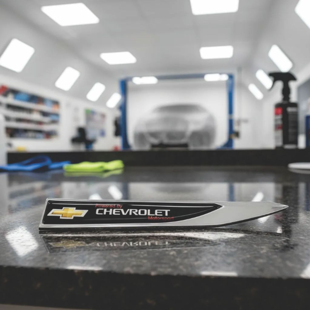 Par Aplique Lateral Fender Porta Emblema 3d Friso Auto Relevo Gm Cruze Spin Celta Corsa Onix Montana