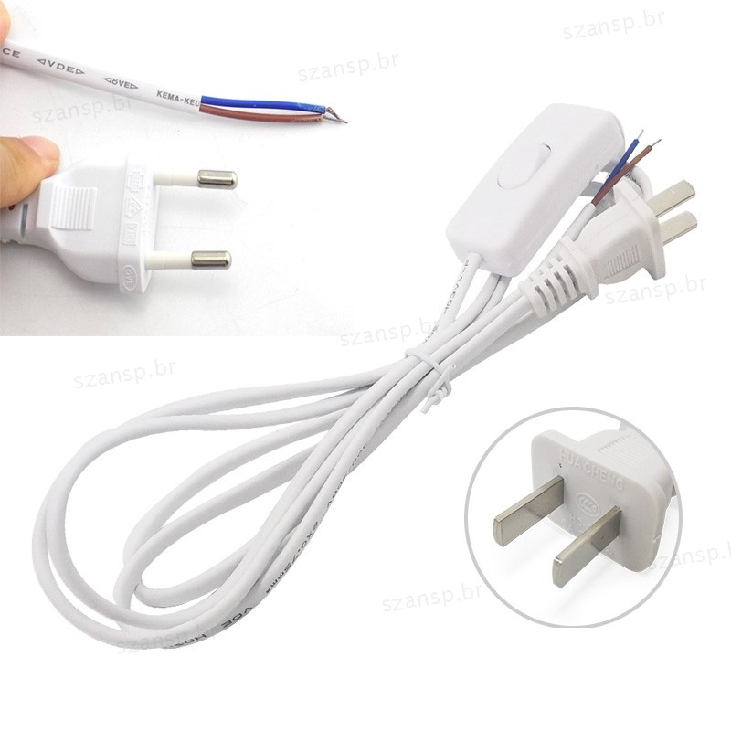 Cabo De Extensão Eclectic De 1.8 M 110 V-200 AC Fonte De Alimentação 303 Interruptor Liga/Desliga Para Tubo De Lâmpada L
