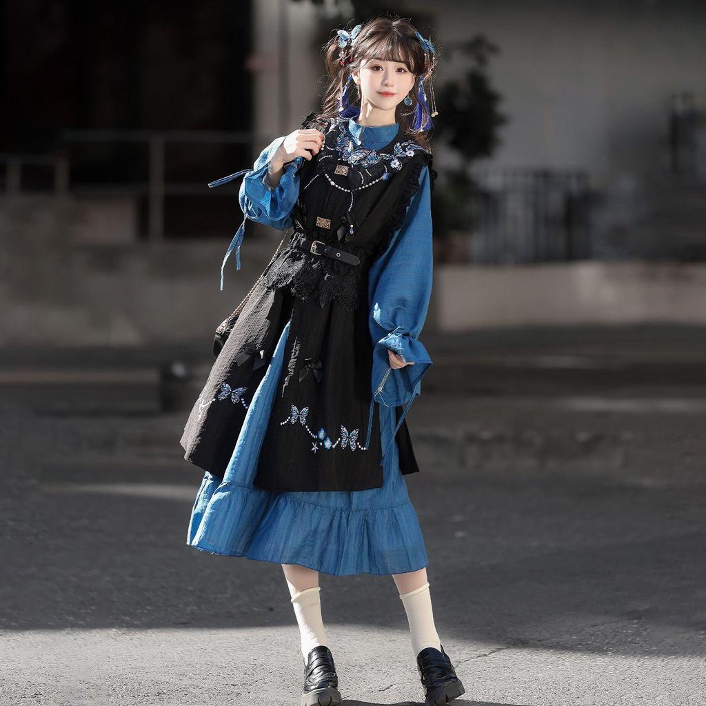 Huayu Original Hanfu Ming Feito Bijia Lolita Hanyang Eclectic Diariamente Melhorado Hanfu Feminino Estilo Primavera