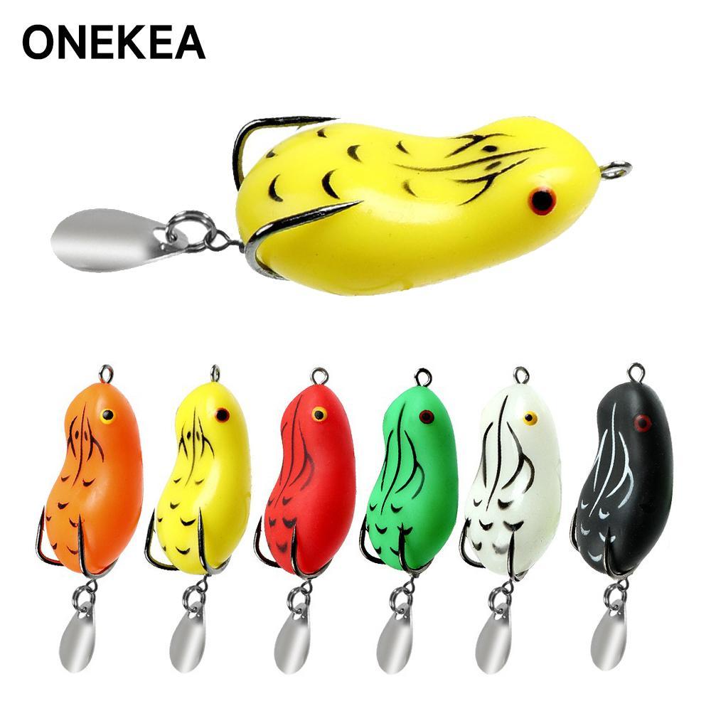 Conjunto De 6 Iscas De Sapo Flutuantes Macias Para Peixes De Cabeça De Cobra , Peixe-Gato , Cobras Branca Com Corpos Oco