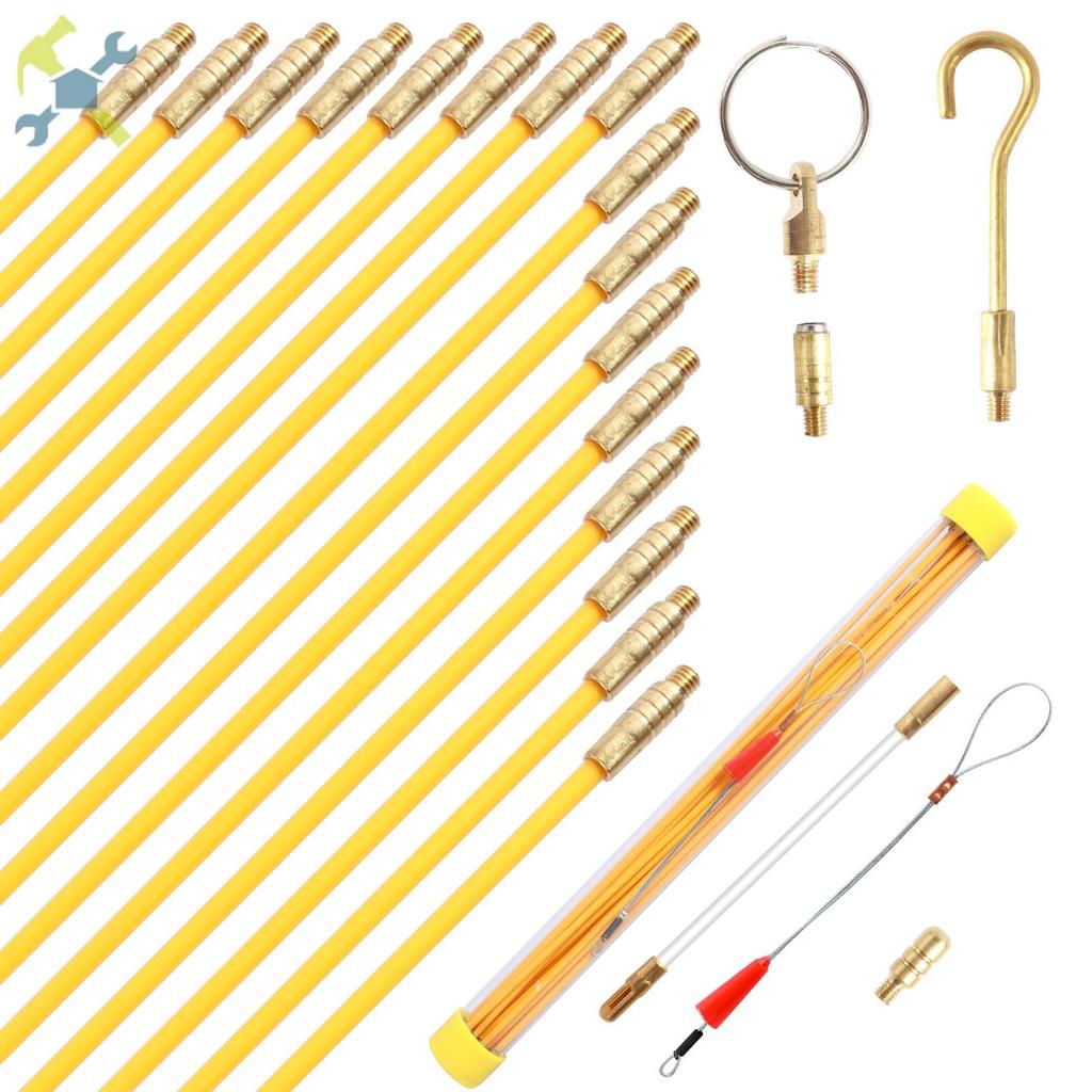 Cabo De Fio Elétrico De Corrida De Fibra De Vidro Puxando Kit De Fita De Peixe Com Ferramenta Hastes De Cobra Para Soque