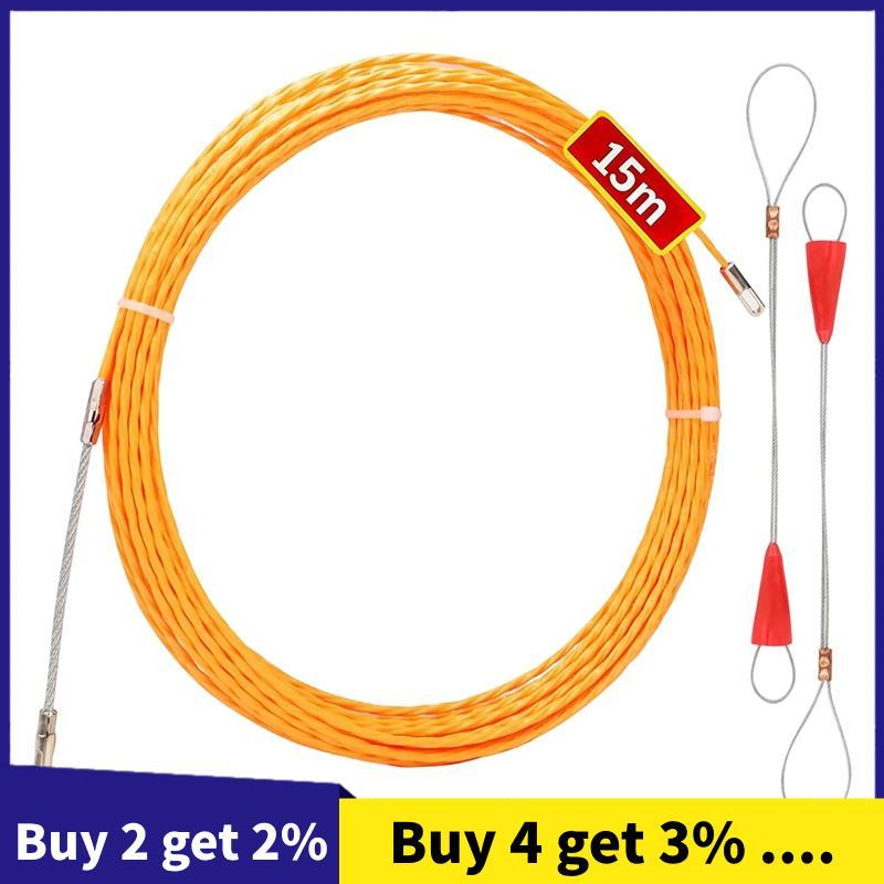 Fita Elétrica De Peixe 15m (49 Pés) , Extrator De Fio De 3.0mm E Cobra Para Correr Através De Paredes , Ferramentas Puxa
