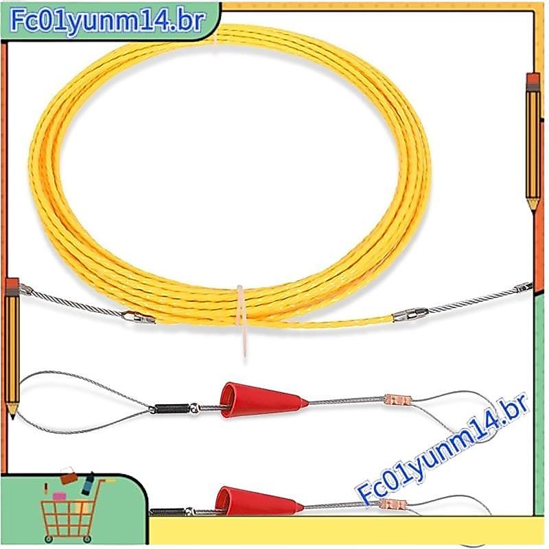 10M 3.0mm Cabo De Fita De Peixe Elétrico Puxando Ferramentas Com 2 Molas Guia Cobra De Fio Para Correr Através Da Parede