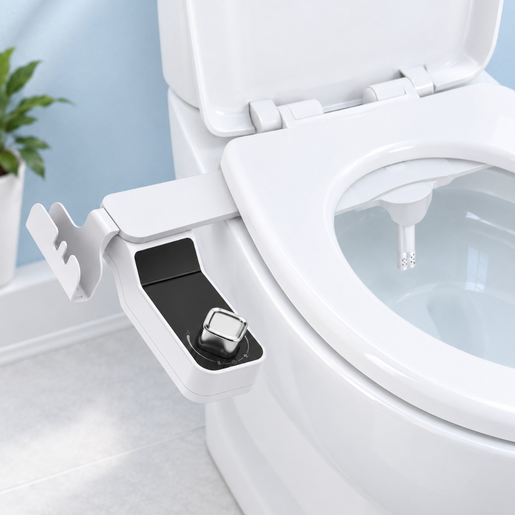 Non-Electric Bidet Toilet Seat with Dual Nozzle – Self-Cleaning Bidet for Standard Toilets