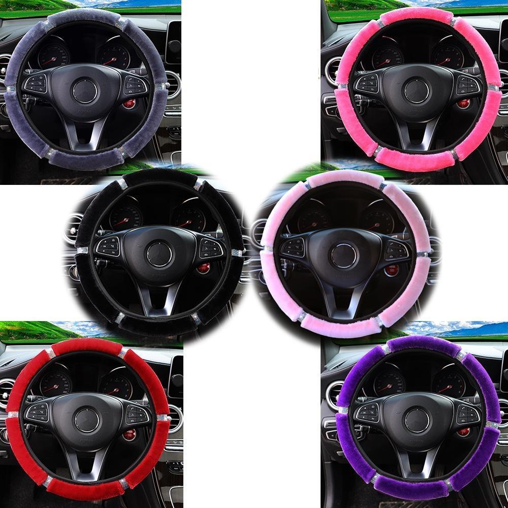 Capa Para Volante De Carro Soft Decoração De Pelúcia À Prova De Frio