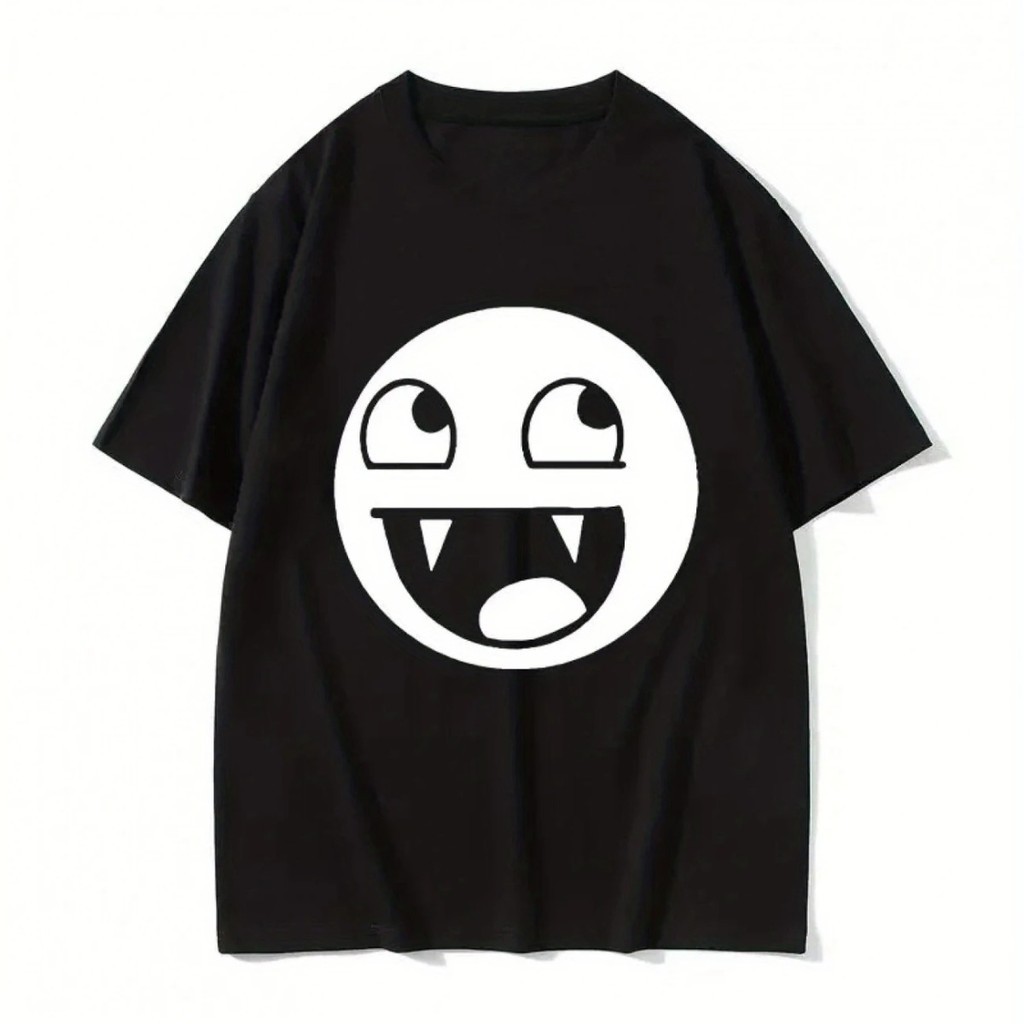 Camiseta Meme Rosto de Vampiro Trollface Emoji Assustador Blusa Unissex | 100% Algodão Premium | Streetwear