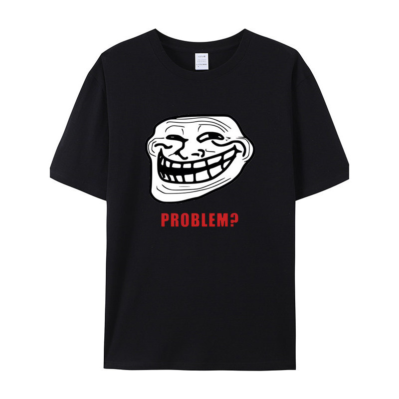 TROLLFACE MEME RAGE Engraçado TROLL JOKE INTERNET Camiseta De Manga Curta Roupas Masculinas E Femininas